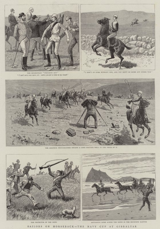 Atlı Denizciler, Cebelitarık Donanma Kupası (gravür) by English School