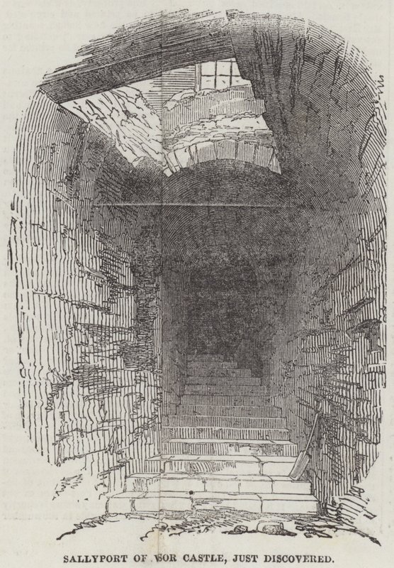 Windsor Kalesi Sallyport, yeni keşfedildi (gravür) by English School