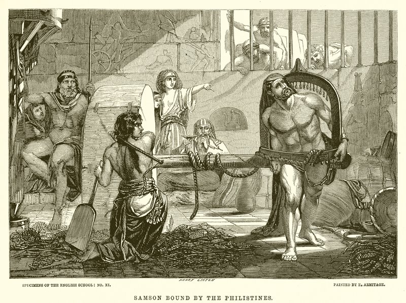 Filistliler Tarafından Bağlanan Samson by English School