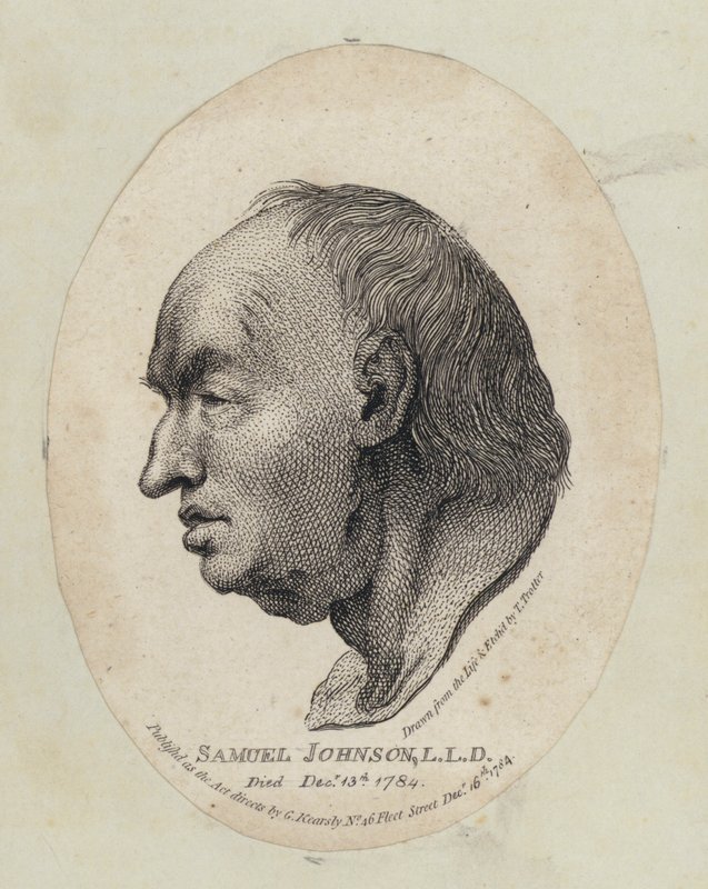 Samuel Johnson, İngiliz yazar ve sözlük yazarı (gravür) by English School