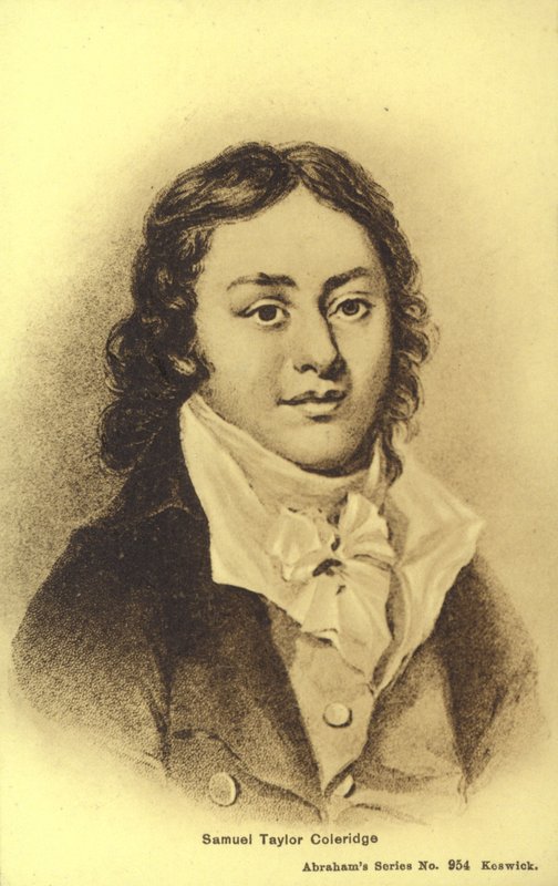 Samuel Taylor Coleridge (1772-1834), İngiliz şair (lito) by English School