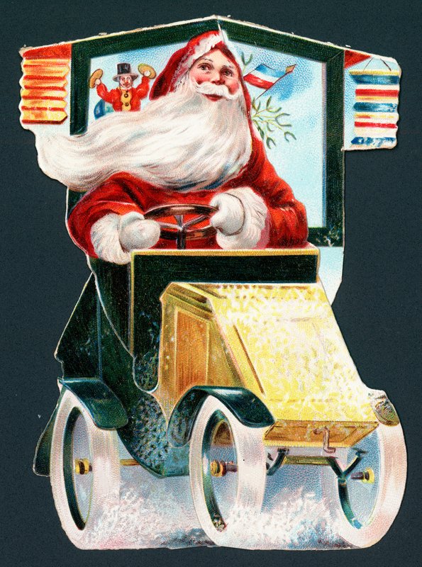 Noel Baba araba kullanıyor, Noel Kartı by English School