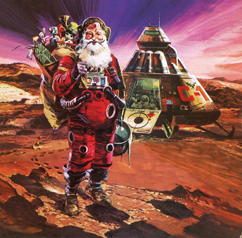 Santa Claus on Mars, as depicted in 1976 by English School