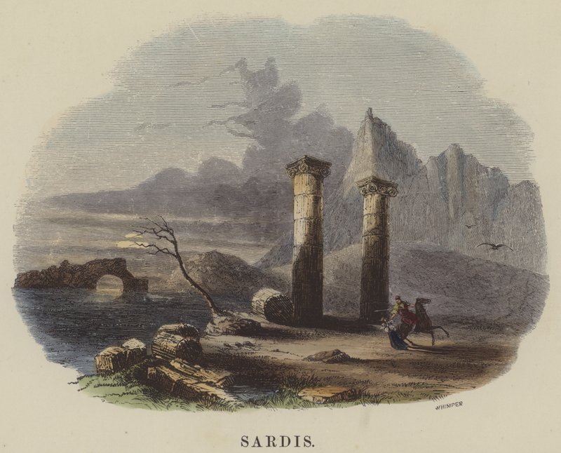 Sardeis (renkli gravür) by English School