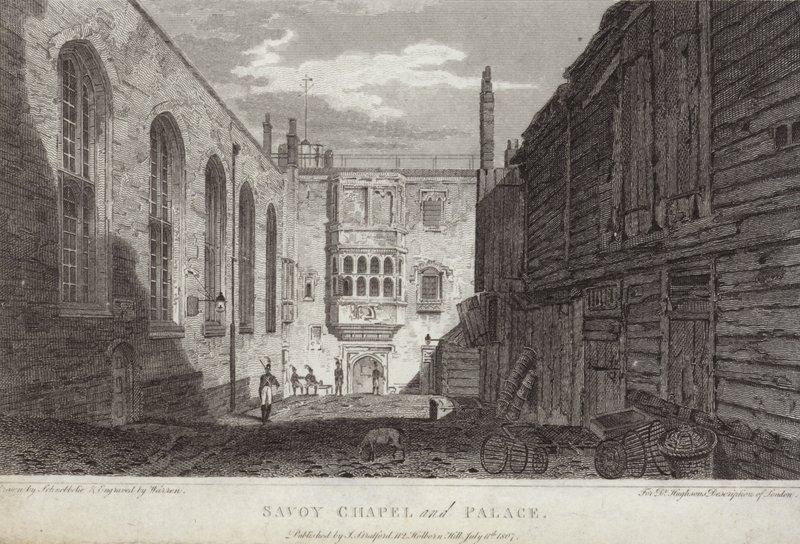 Savoy Şapeli ve Sarayı, Londra, 1807 by English School
