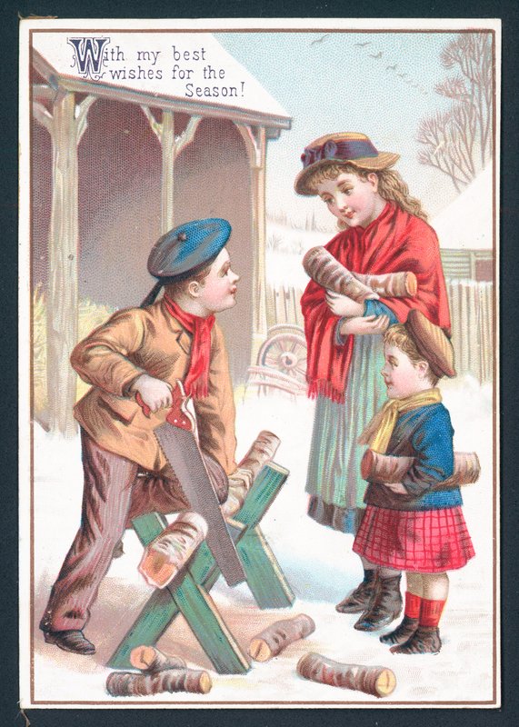 Ağaç Kesme, Noel Kartı by English School