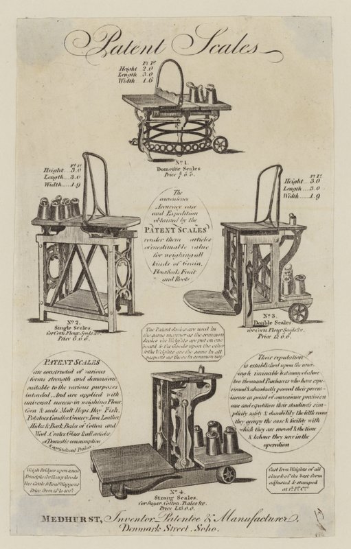 Ölçek yapıcı, Medhurst, ticari kart by English School