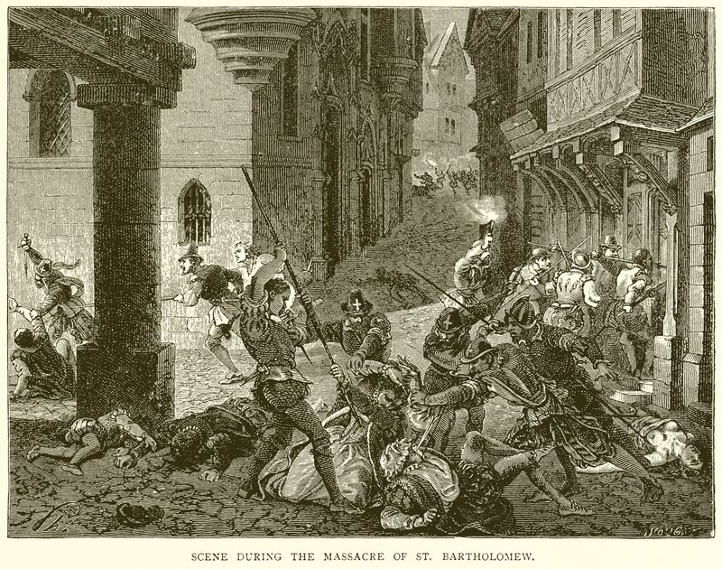 St. Bartholomew Katliamı sırasındaki sahne by English School