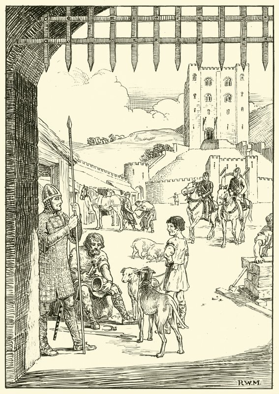 Kale Avlusunda bir sahne (kağıt üzerine mürekkep) by English School