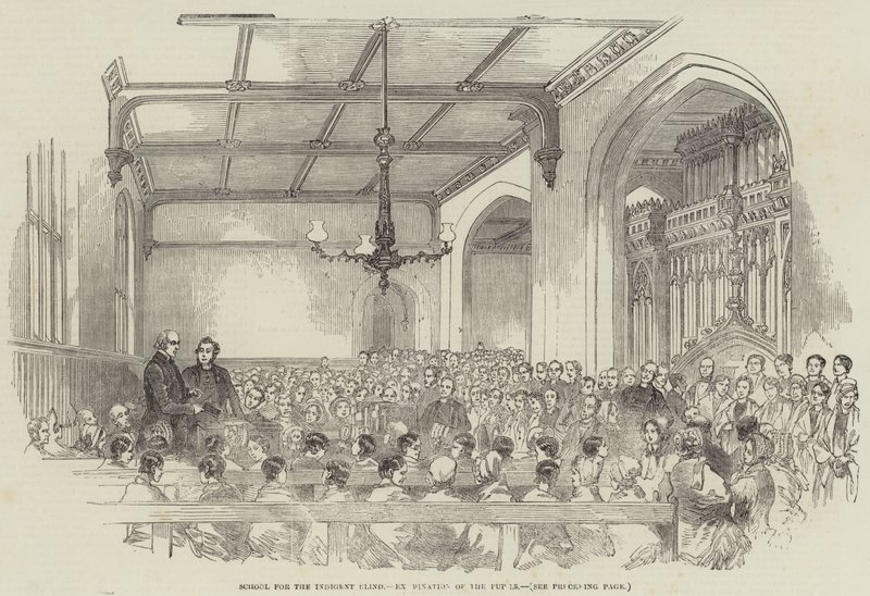 Yoksul Körler Okulu, Öğrencilerin Muayenesi (gravür) by English School