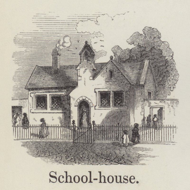 Okul binası (gravür) by English School