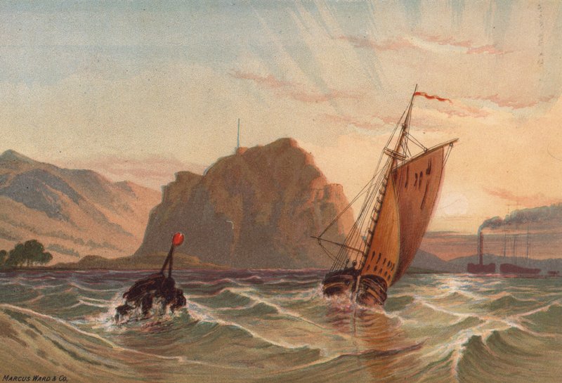 İskoçya, Dumbarton Kalesi (renkli taş) by English School