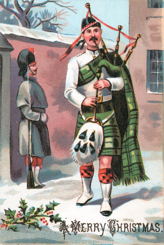 İskoç Piper, Noel Kartı by English School
