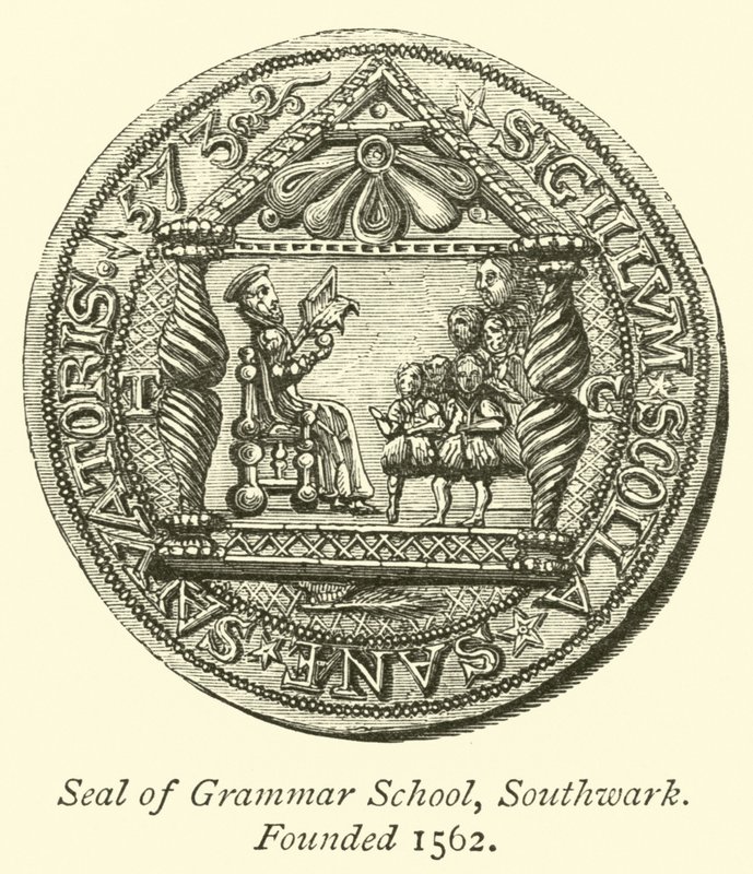 Seal of Grammar School, Southwark, 1562