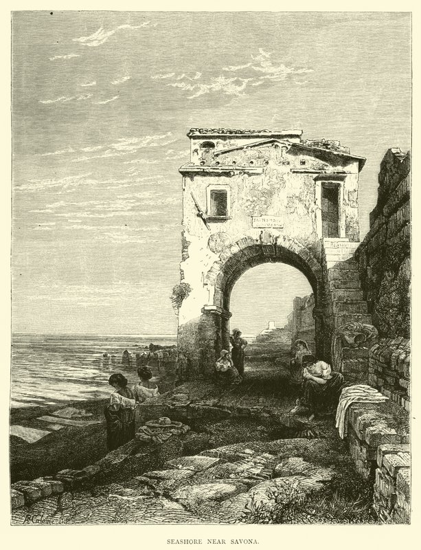 Savona yakınlarındaki deniz kıyısı by English School