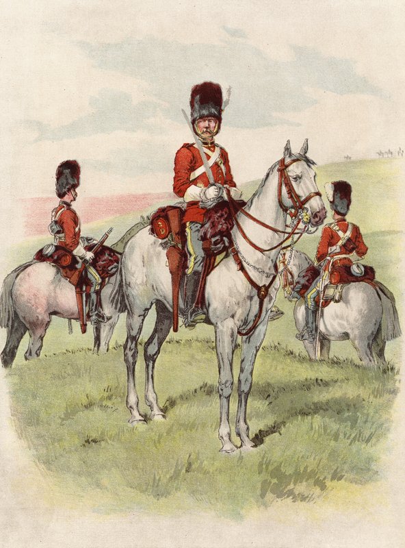 İkinci Ejderhalar, Kraliyet İskoç Grileri (chromolitho) by English School