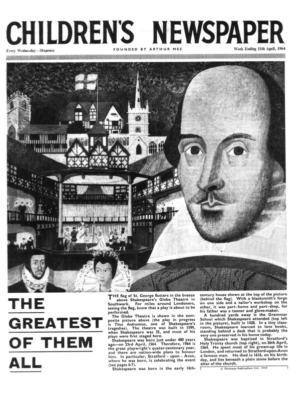 Shakespeare: The Greatest of them all, front page of 