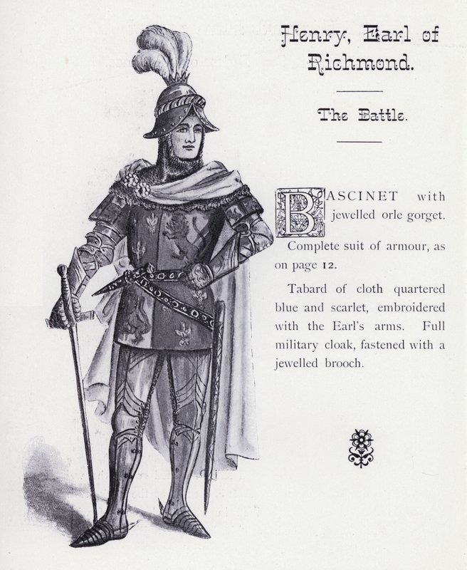 Shakespeare'in Kralı Richard III: Henry, Richmond Kontu, Savaş (lito) by English School