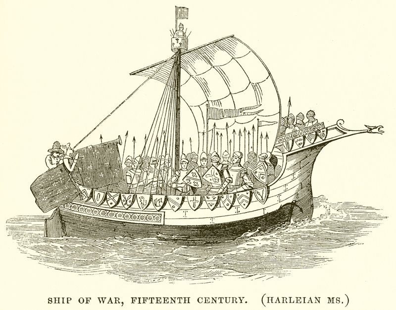 Savaş Gemisi, On Beşinci Yüzyıl. (Harleian Hanım) by English School