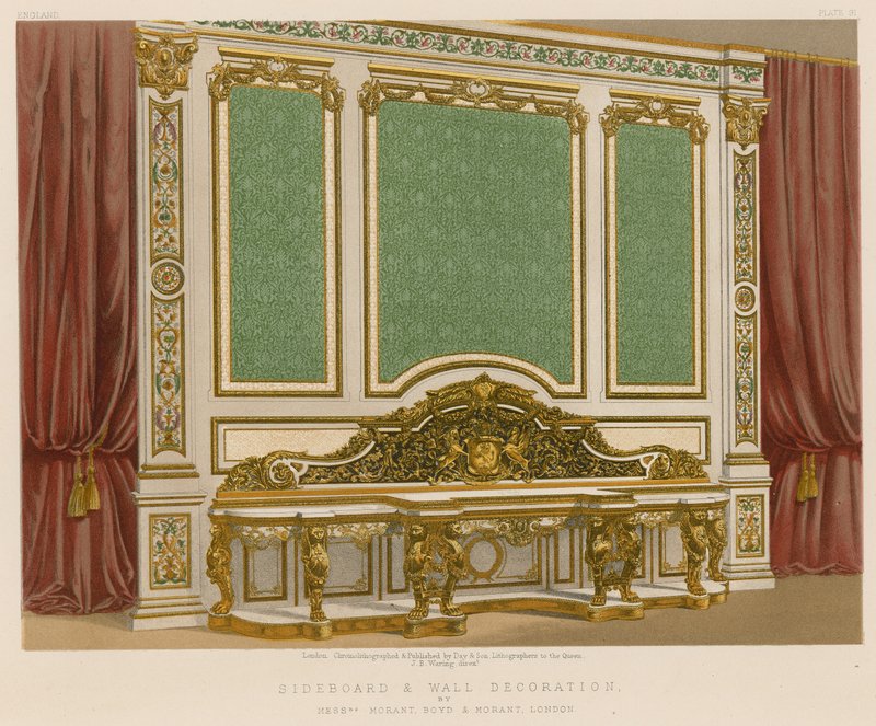 Büfe ve Duvar Dekorasyonu Messrs Morant, Boyd ve Morant, Londra by English School