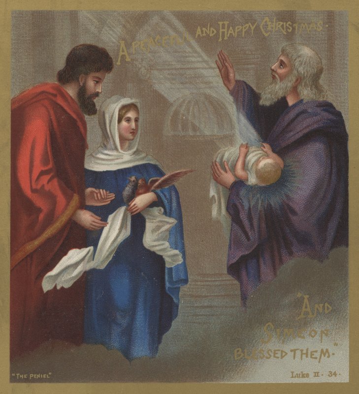 Simeon Tapınakta Kutsal Aileyi kutsuyor by English School