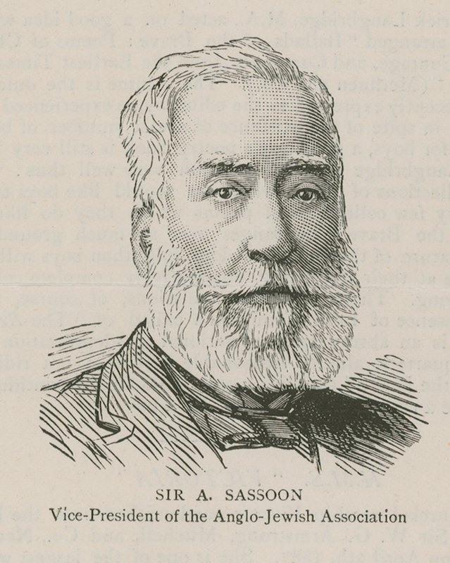 Sir A Sassoon, İngiliz-Yahudi Derneği Başkan Yardımcısı by English School
