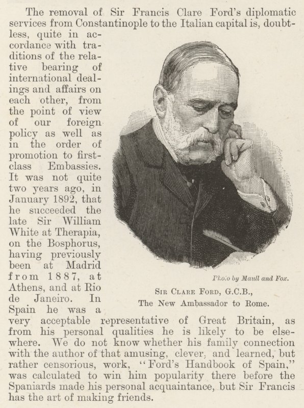 Sir Clare Ford, GCB, Roma