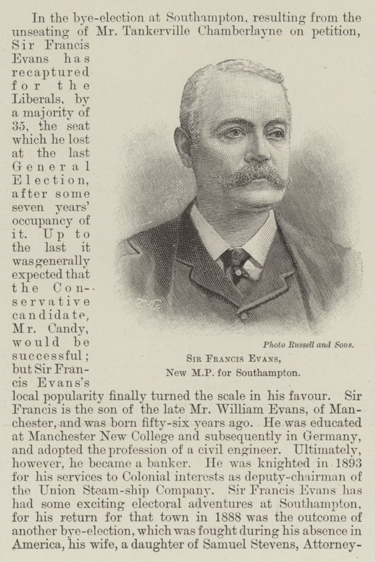 Sir Francis Evans, Southampton