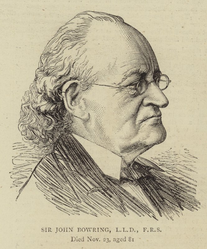 Sir John Bowring, LLD, FRS (gravür) by English School