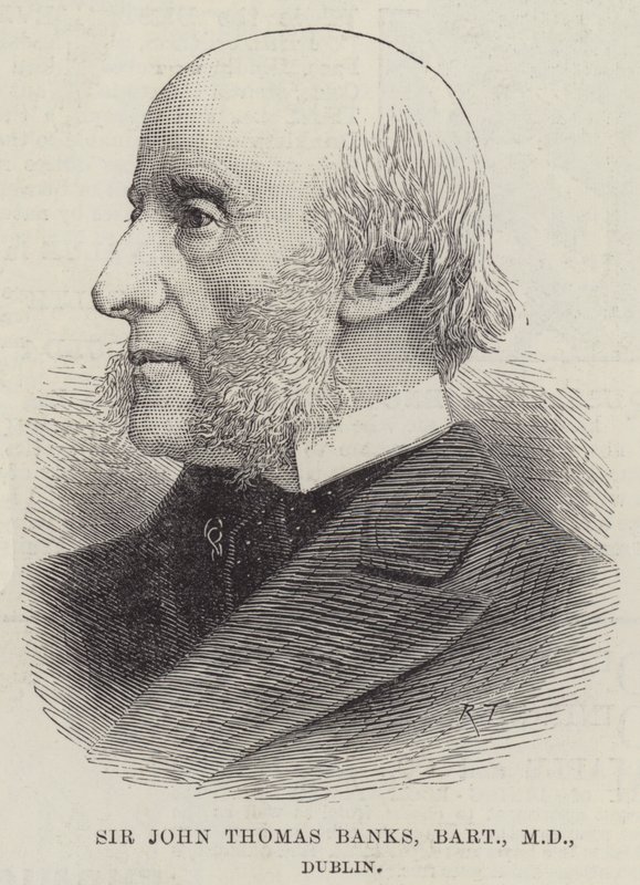 Sir John Thomas Banks, Baronet, MD, Dublin (gravür) by English School
