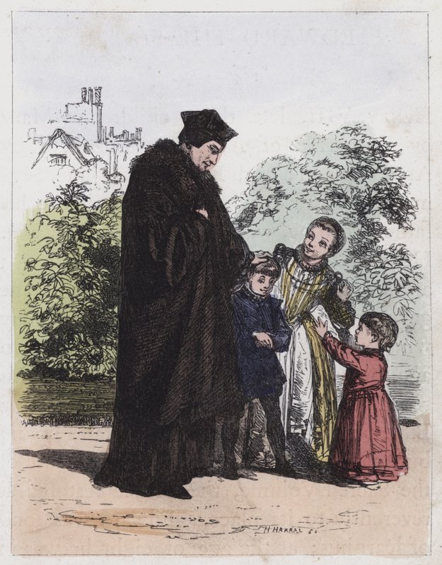 Sir Thomas More ve Çocukları (renkli gravür) by English School