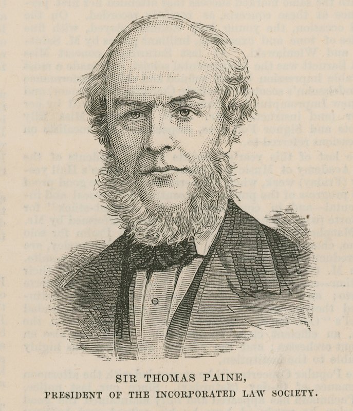 Incorporated Law Society başkanı Sir Thomas Paine by English School