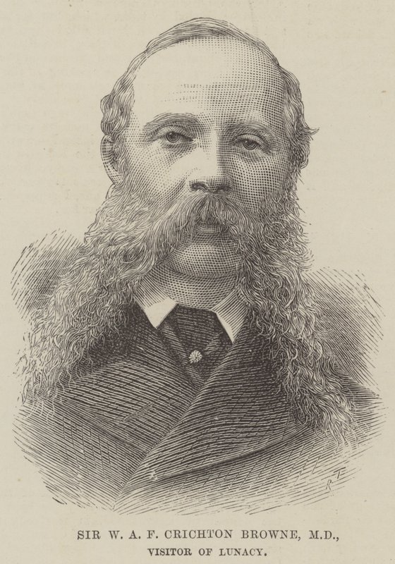 Sir WAF Crichton Browne, MD, Lunacy Ziyaretçisi (gravür) by English School