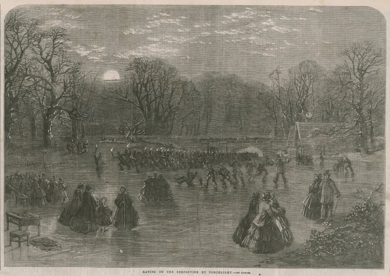 Meşale ışığında Serpantin üzerinde paten yapmak by English School