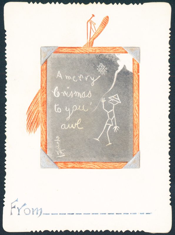 Kara tahta üzerinde kroki, Noel kartı by English School