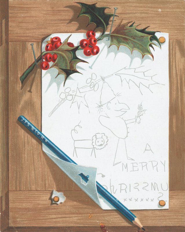 Pin tahtasında eskiz, Noel kartı by English School