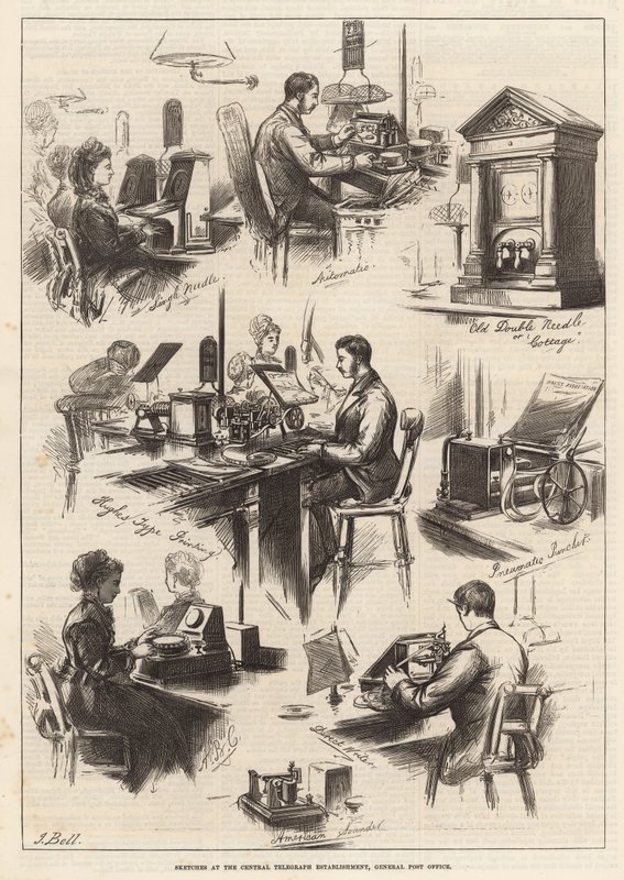 Merkezi Telgraf kuruluşunda, Genel Postanede eskizler by English School