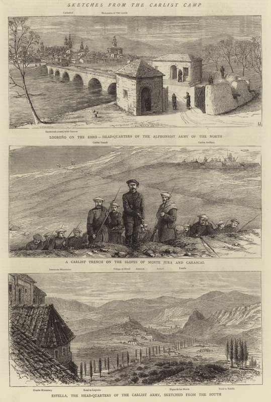 Carlist Kampından Eskizler (gravür) by English School