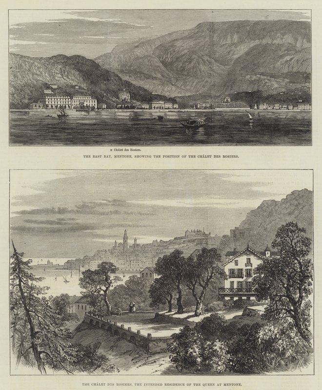 Mentone Eskizleri (gravür) by English School