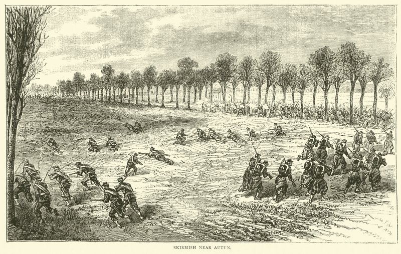 Autun yakınlarındaki Çatışma, Aralık 1870 by English School