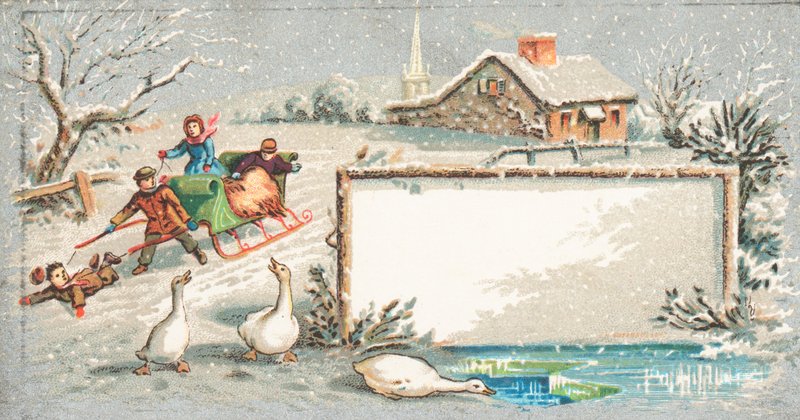 Kışın kızak, Noel Kartı by English School