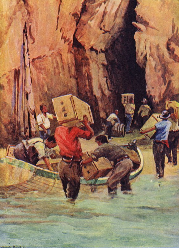 Kaçak eşyalarını mağaralarda saklayan kaçakçılar (renkli taş) by English School