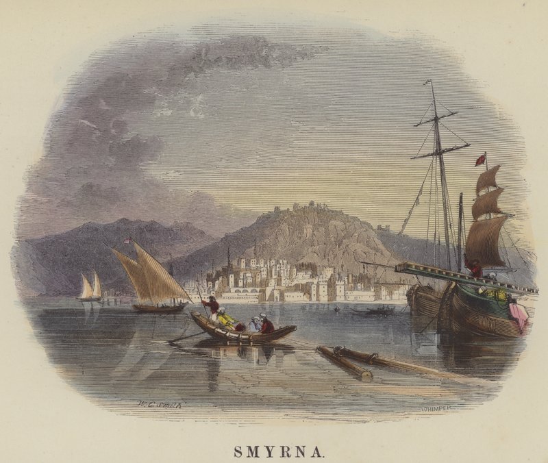Smyrna (renkli gravür) by English School