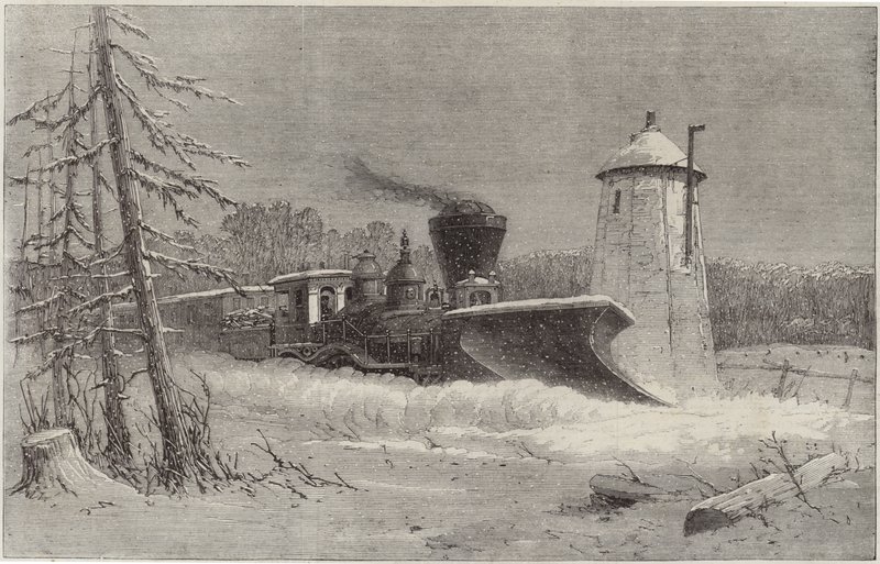 Grand Trunk Demiryolu üzerinde kar küreme by English School