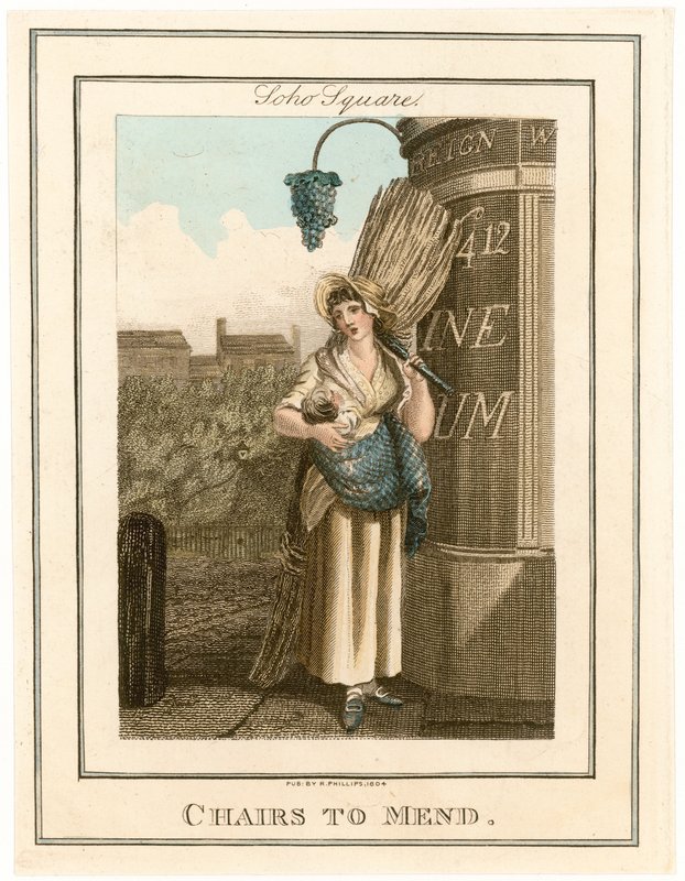 Soho Meydanı. Tamir edilecek sandalyeler by English School