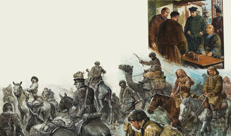 Soldiers in the snow by English School