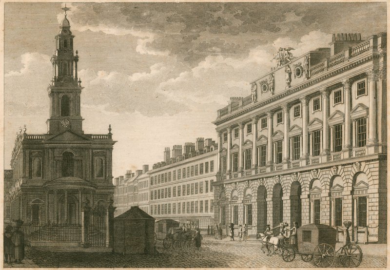 Somerset House ve St Mary-le-Strand, The Strand, Londra by English School