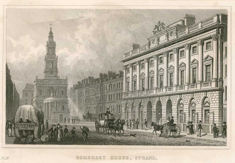 Somerset House ve St Mary-le-Strand, The Strand, Londra by English School
