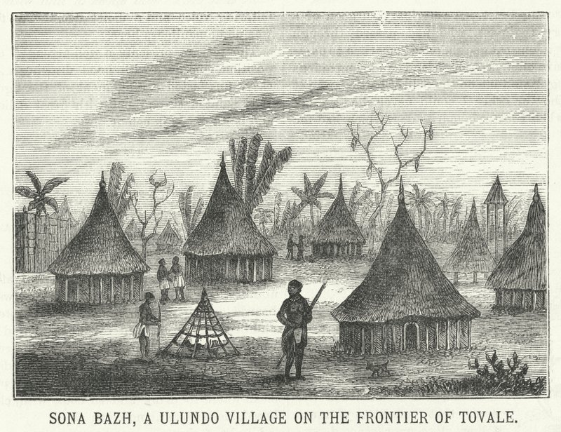 Sona Bazh, Tovale Sınırında bir Ulundo Köyü (gravür) by English School
