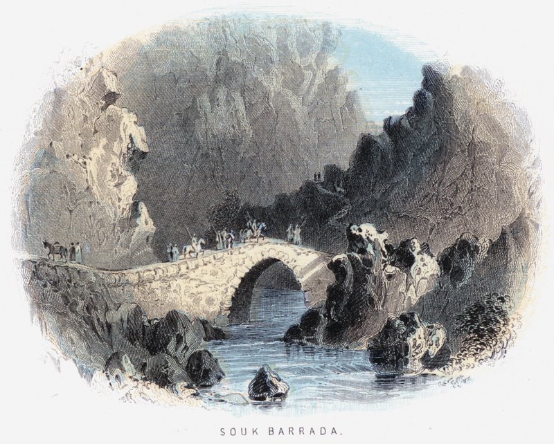 Souk Barrada (renkli gravür) by English School
